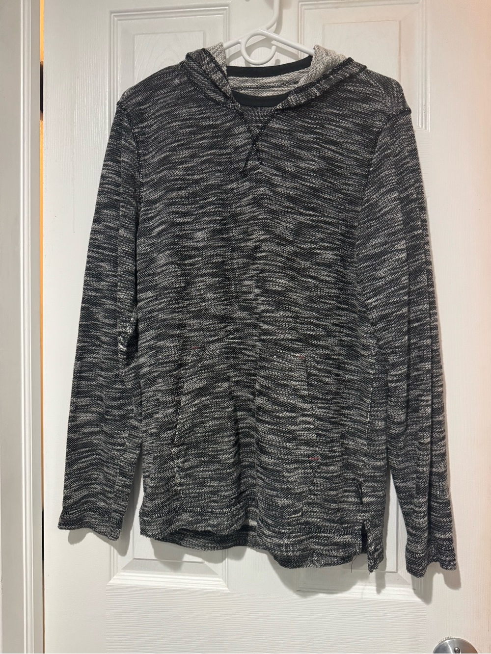 UNIONBAY Men's Marled Black & Gray Crewneck Hoodie